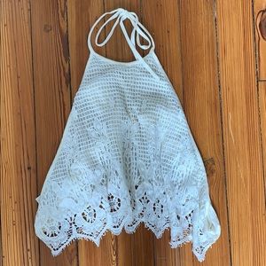 Express halter top, open back, crop tank